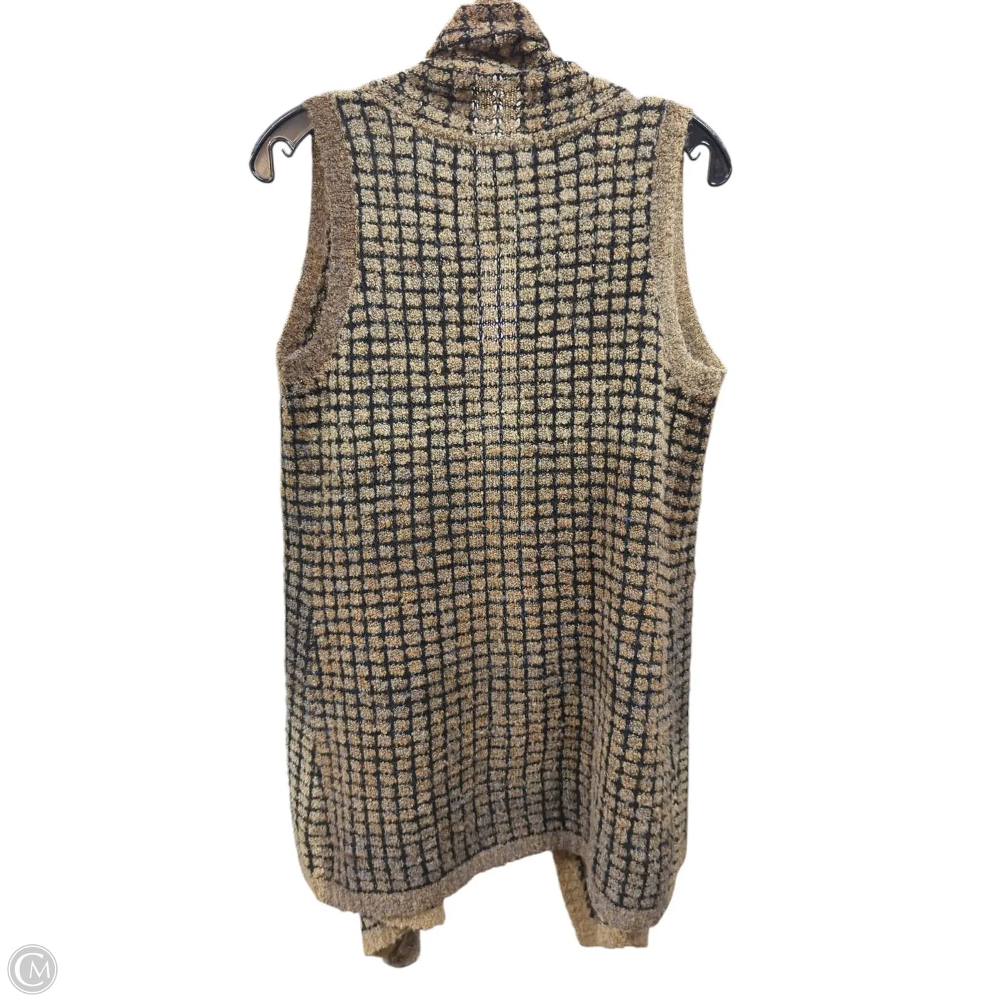 Vest Sweater By Clothes Mentor In Black & Brown, Size: L