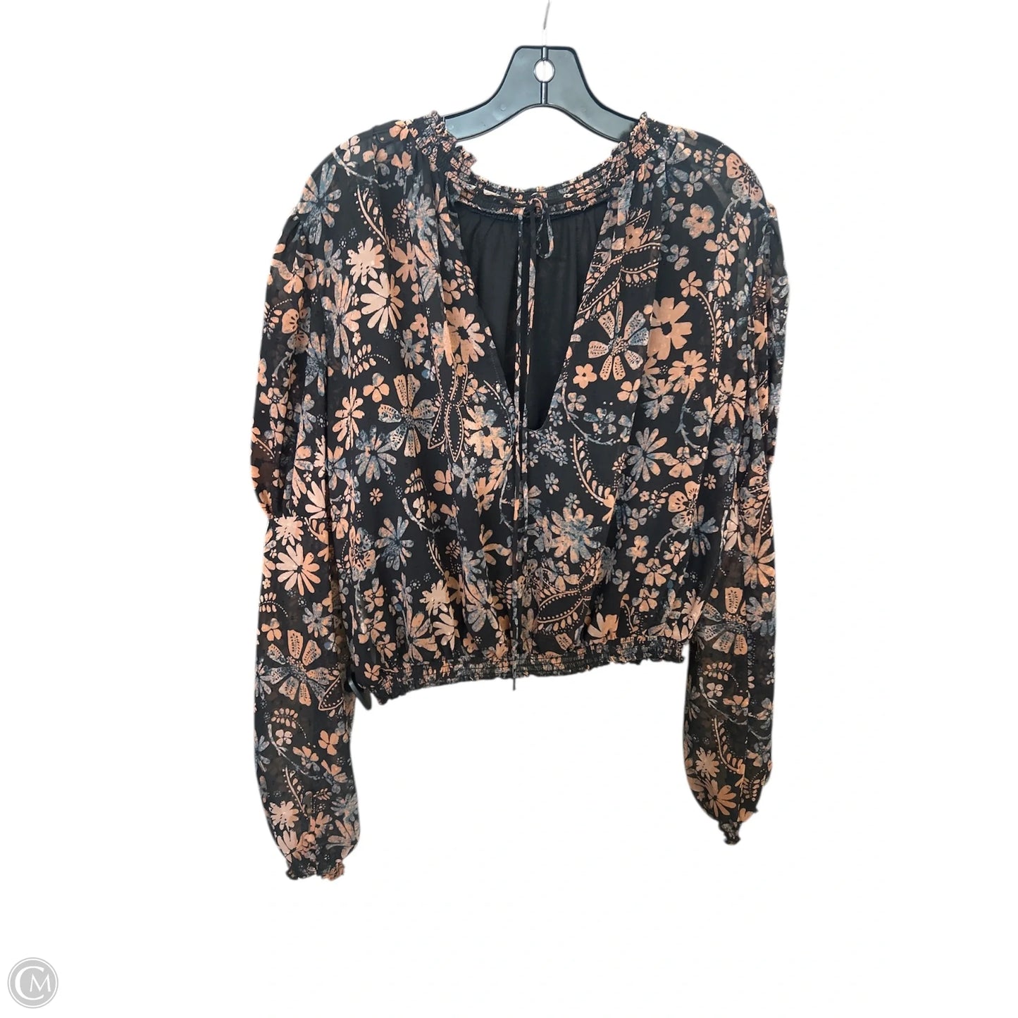Top Long Sleeve By Free People In Black & Brown, Size: S