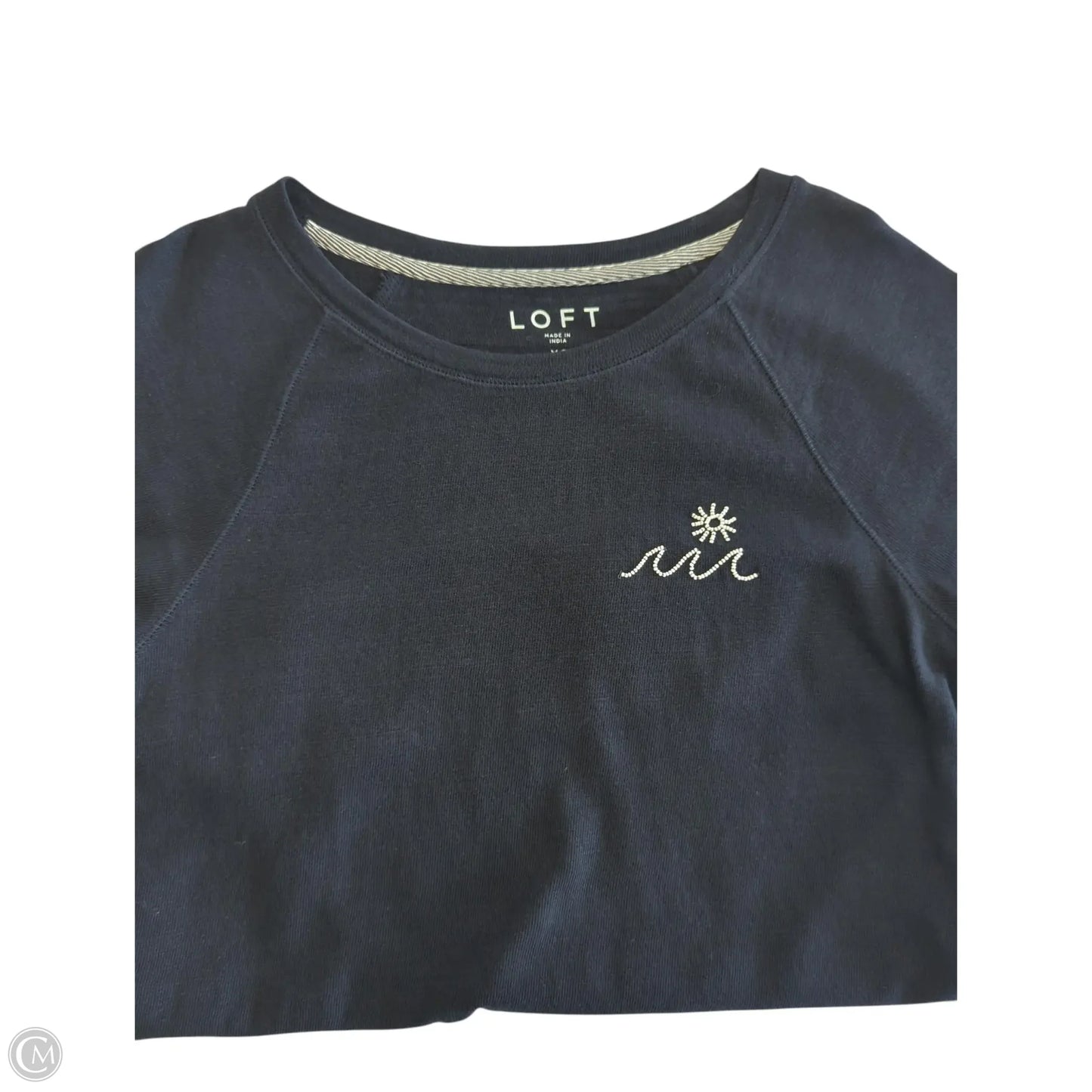 Top Short Sleeve By Loft In Navy, Size: Xs