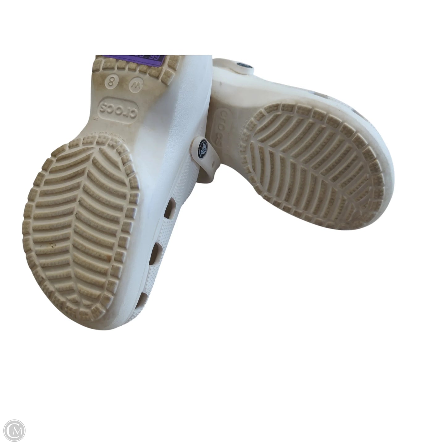 Shoes Flats By Crocs In White, Size: 8