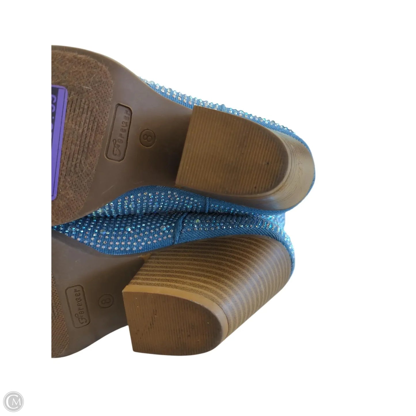 Boots Ankle Heels By Forever In Blue Denim, Size: 8