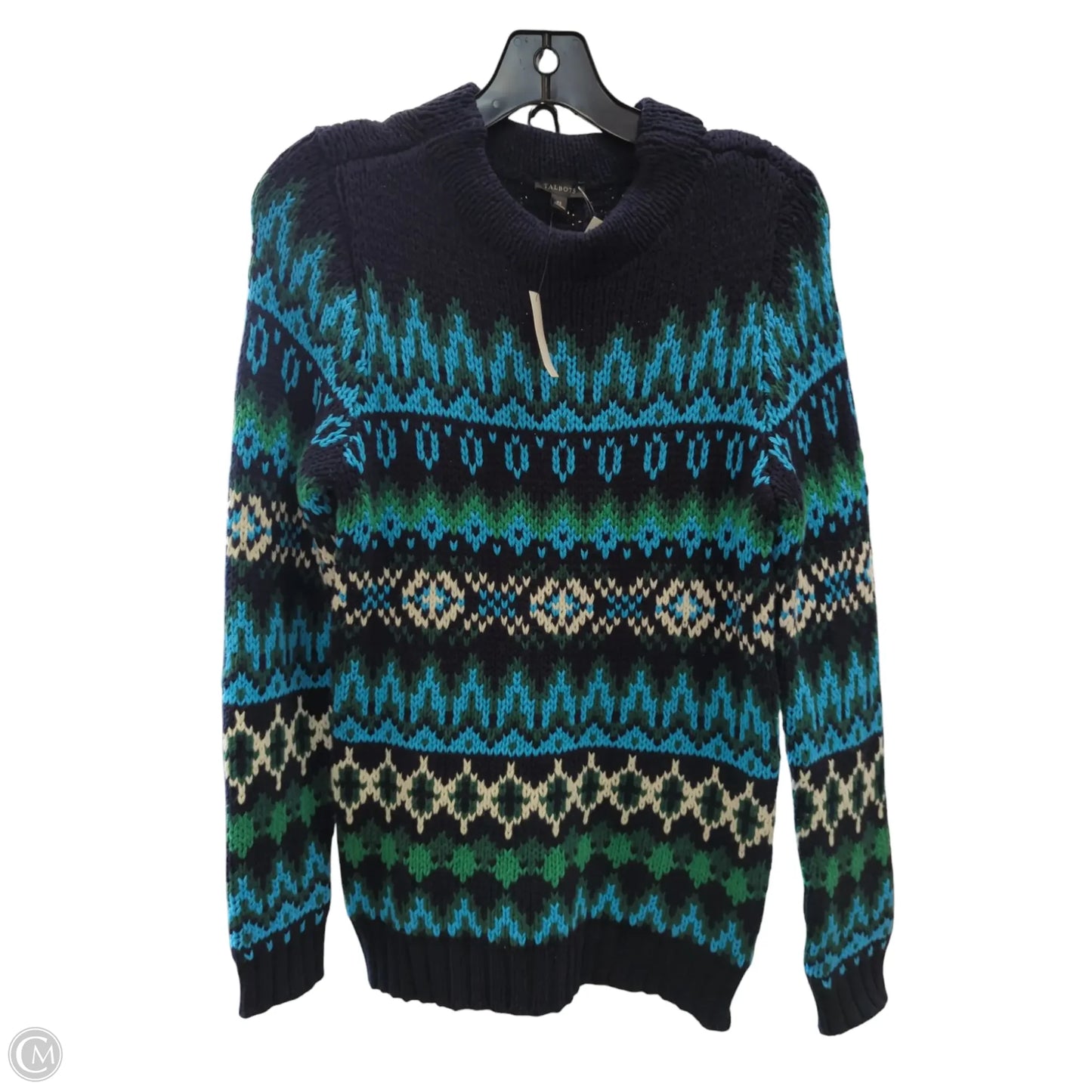 Sweater By Talbots In Blue & Green, Size: Xs