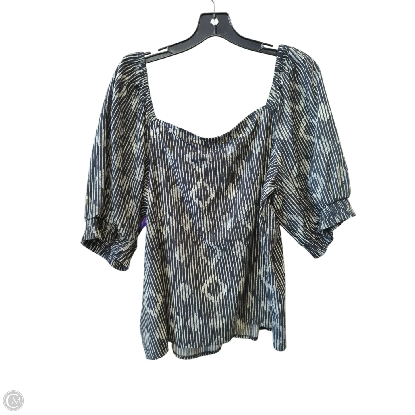 Top Short Sleeve By Ana In Black & White, Size: Xxl