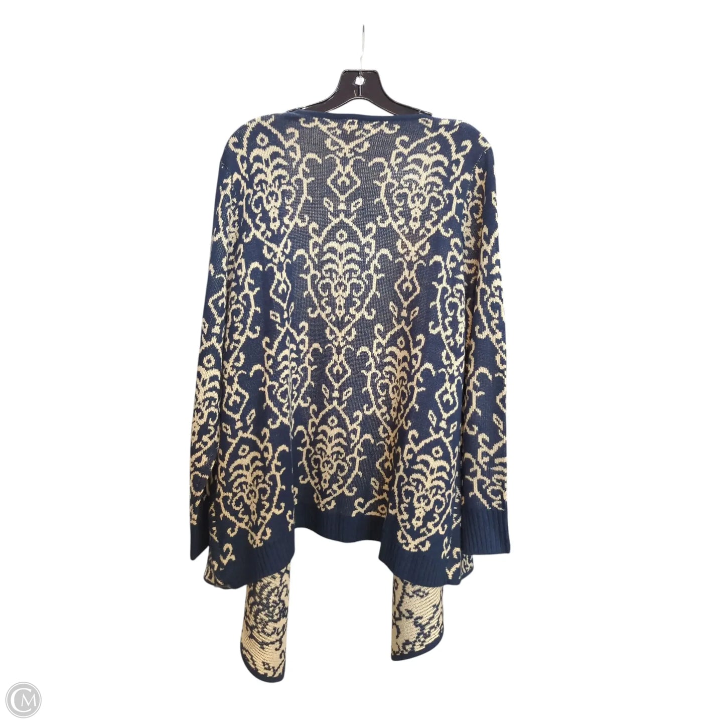 Cardigan By Faded Glory In Blue & Tan, Size: 2x