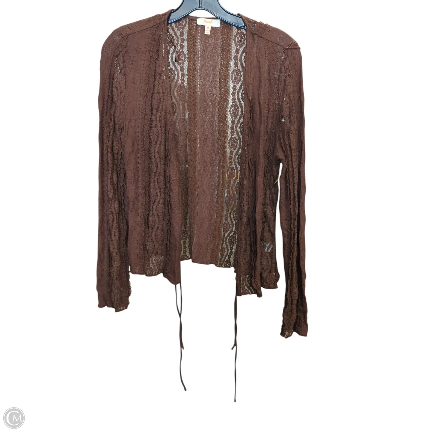 Top Long Sleeve By Peach In Brown, Size: M