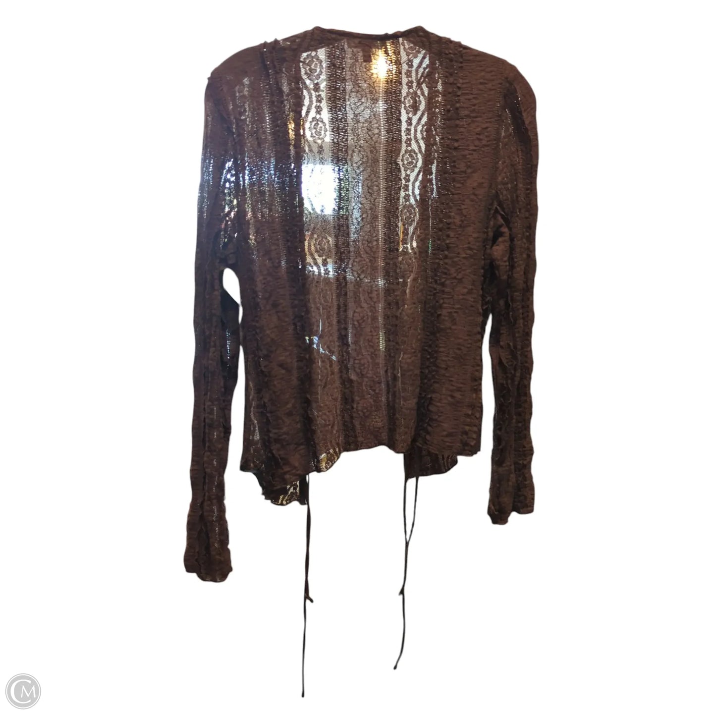 Top Long Sleeve By Peach In Brown, Size: M