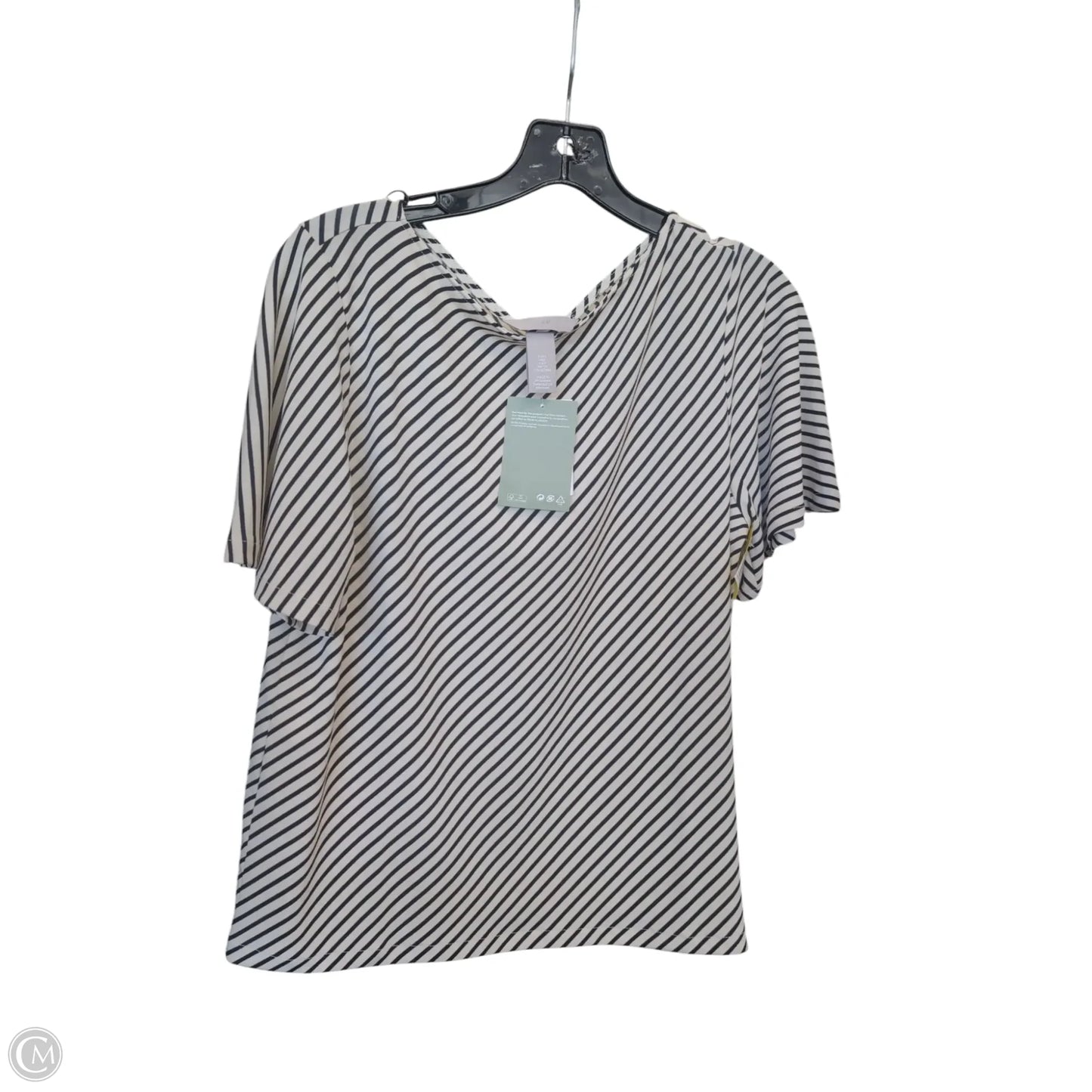 Top Short Sleeve By H&m In Striped Pattern, Size: S
