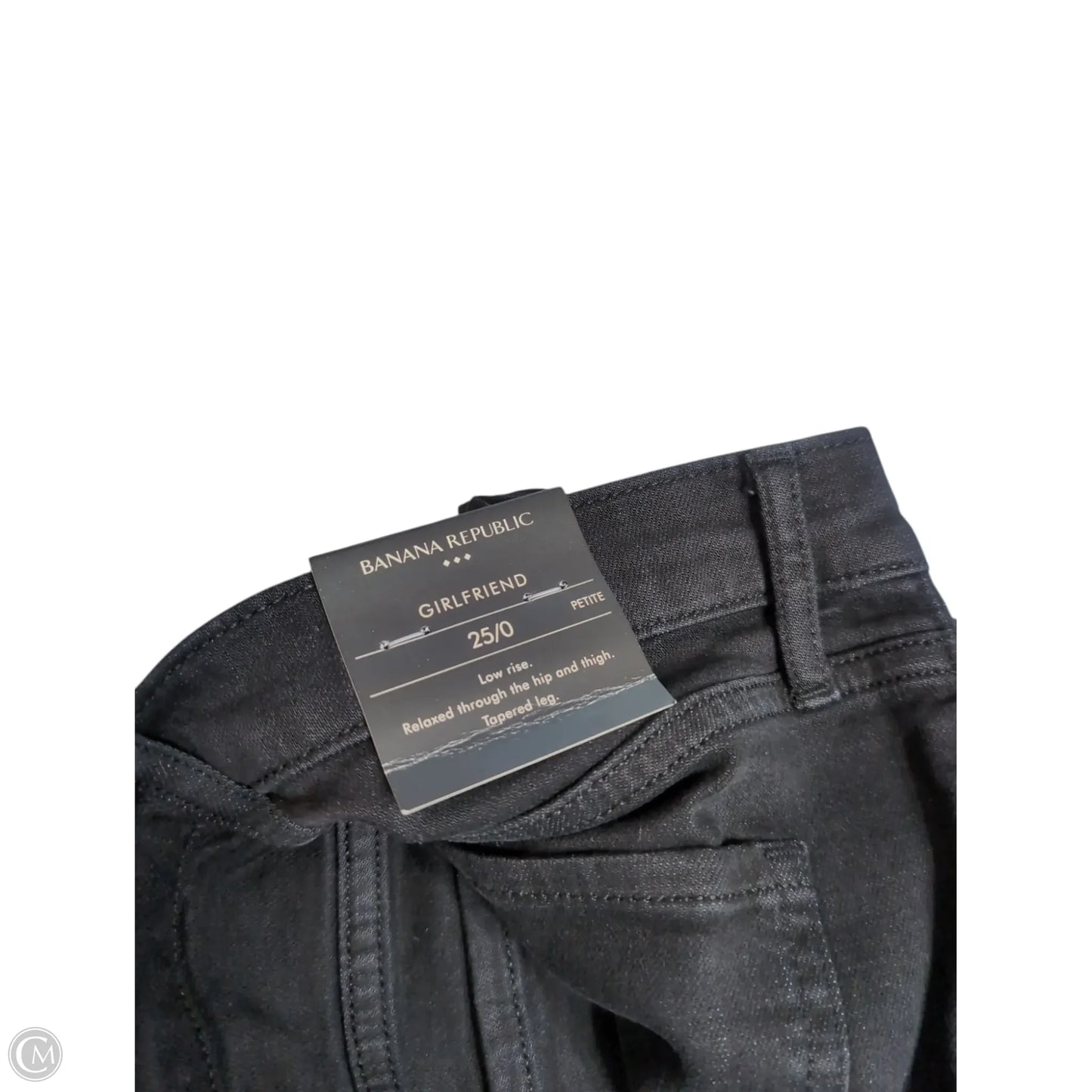 Jeans Skinny By Banana Republic In Black Denim, Size: 0p