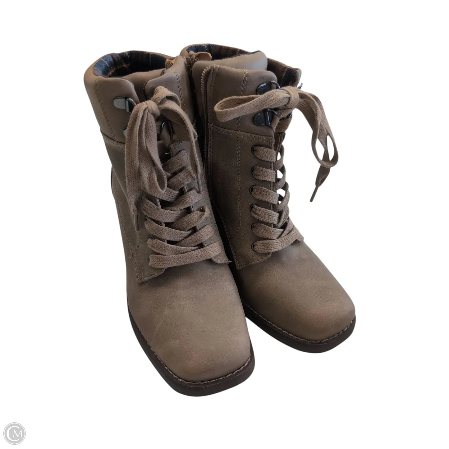 Boots Ankle Heels By Crown Vintage In Brown, Size: 7.5