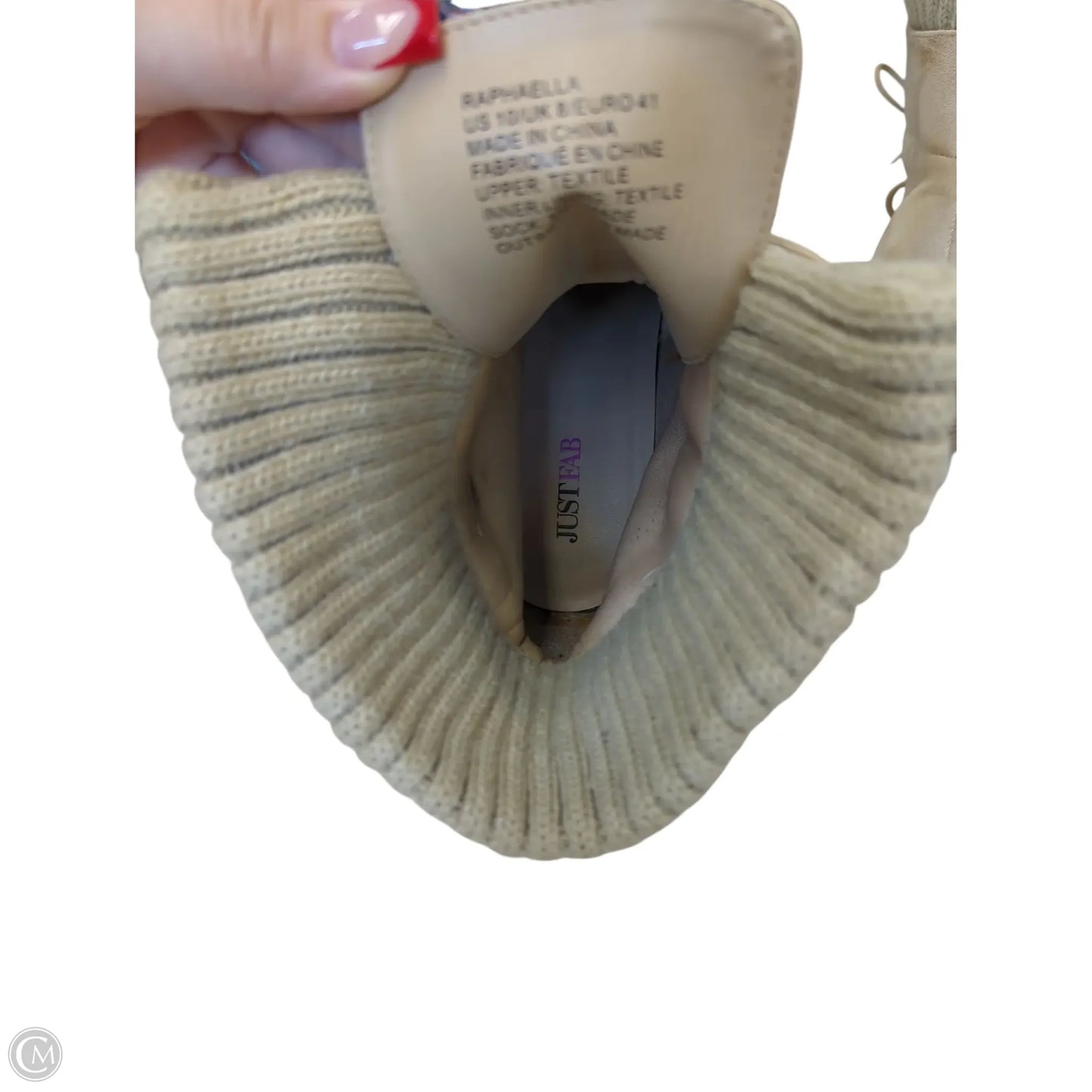 Boots Ankle Heels By Just Fab In Tan, Size: 10