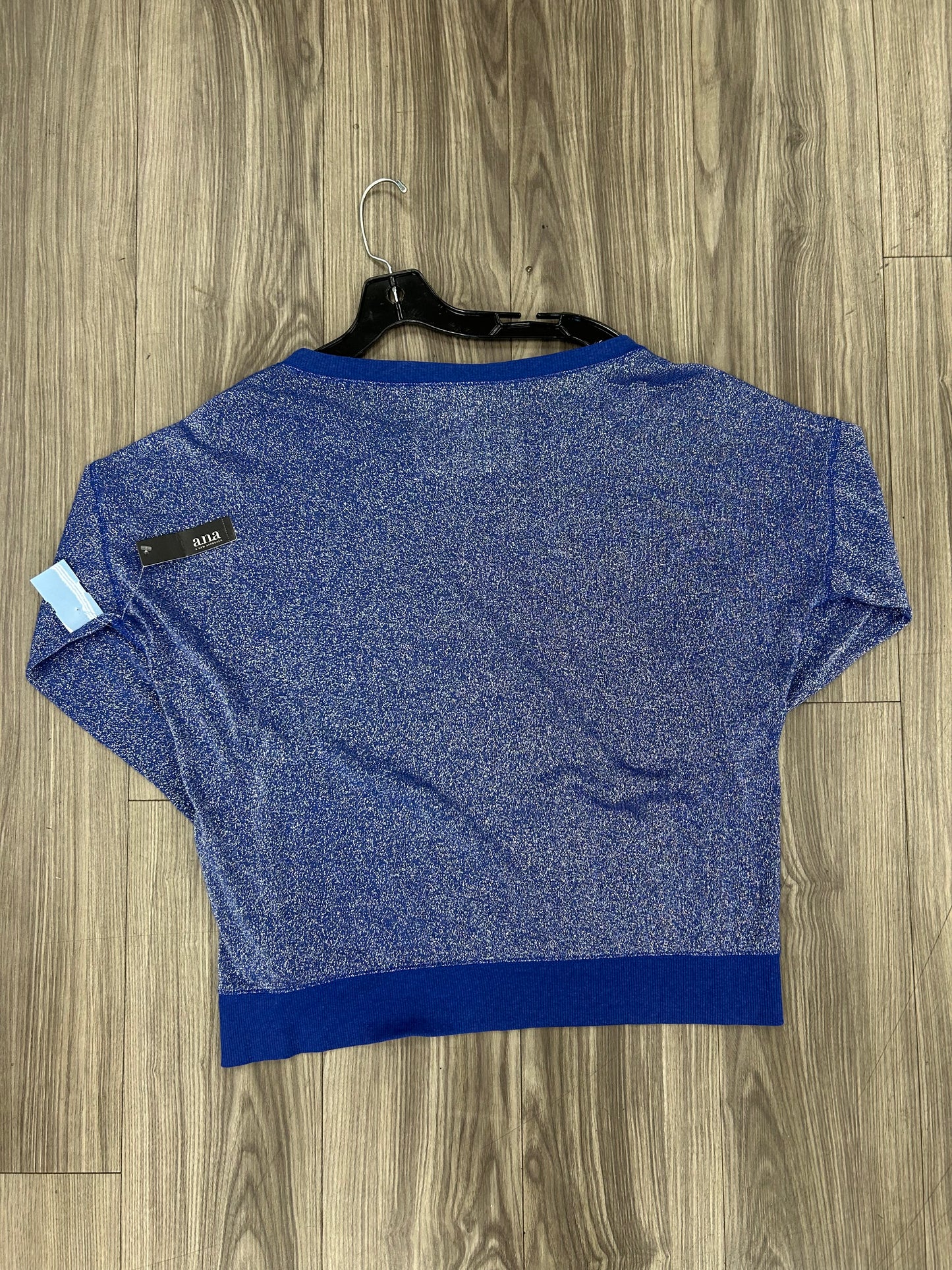 Top Long Sleeve By Clothes Mentor In Blue & Silver, Size: L