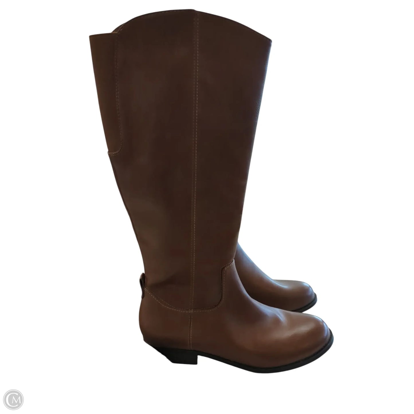 Boots Knee Flats By Clothes Mentor In Brown, Size: 10
