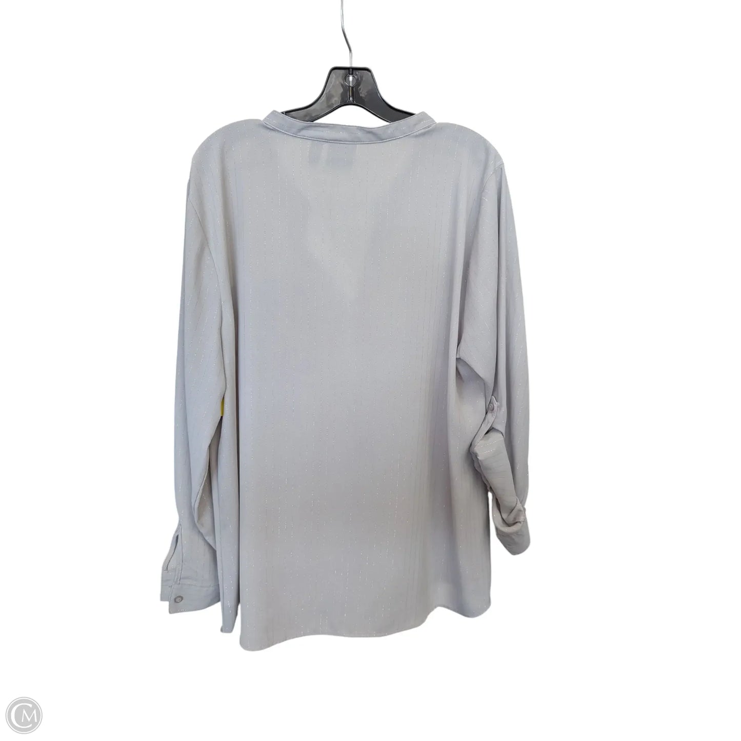 Top Long Sleeve By Kim Rogers In Grey, Size: 2x
