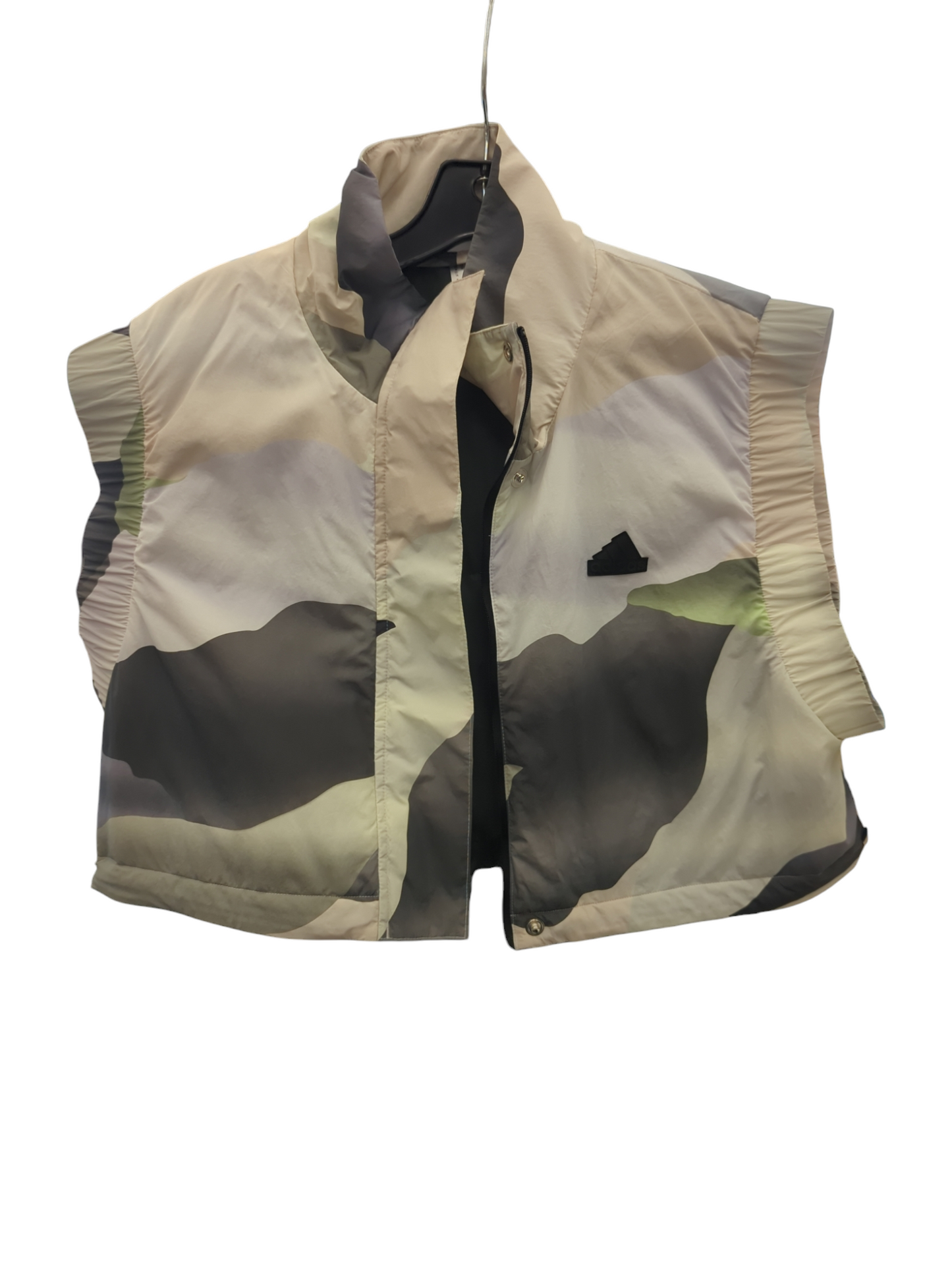 Vest Puffer & Quilted By Adidas In Green White, Size: M