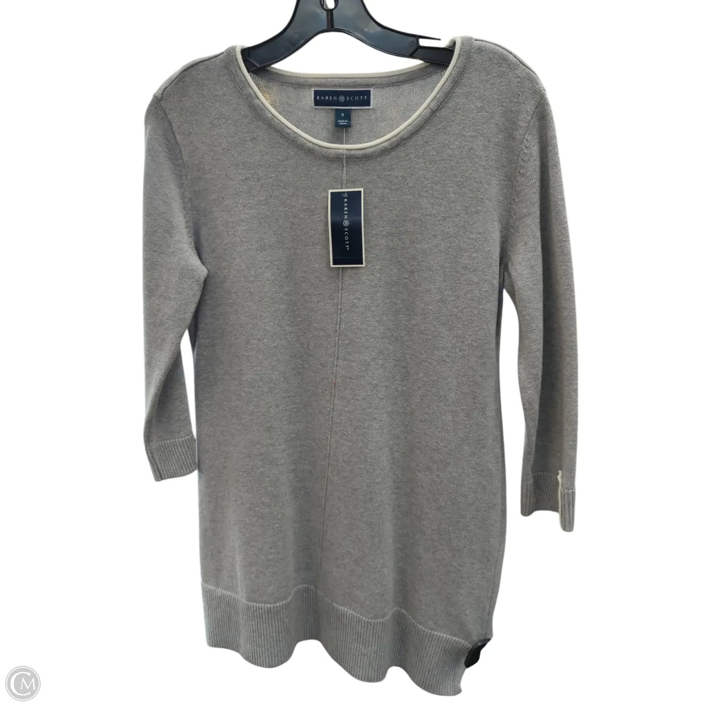 Sweater By Karen Scott In Grey, Size: S