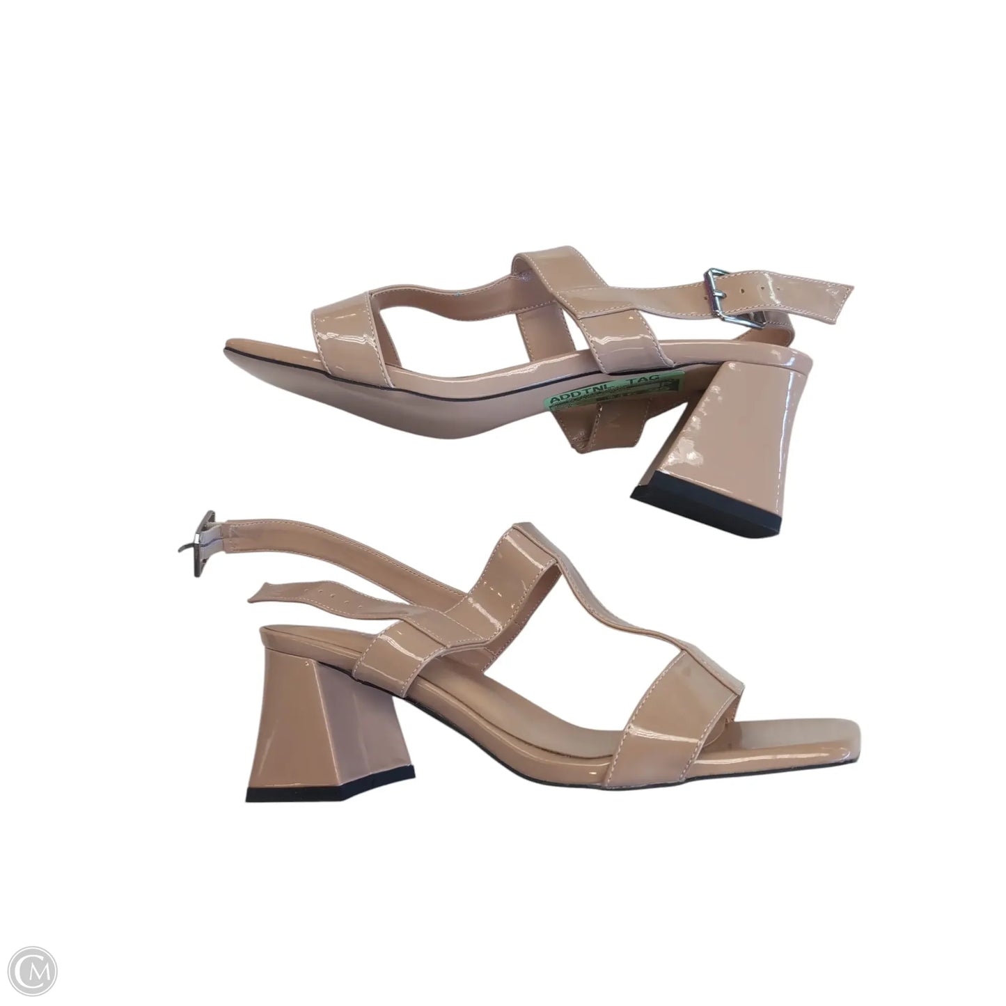 Sandals Heels Block By Clothes Mentor In Beige, Size: 8.5
