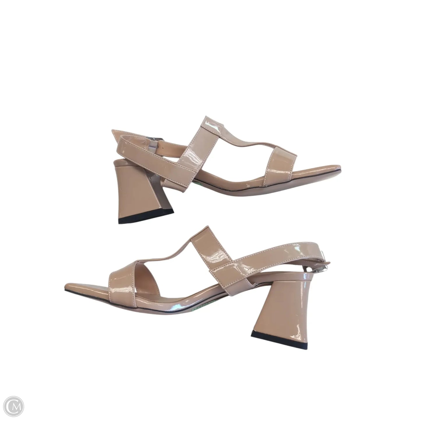 Sandals Heels Block By Clothes Mentor In Beige, Size: 8.5