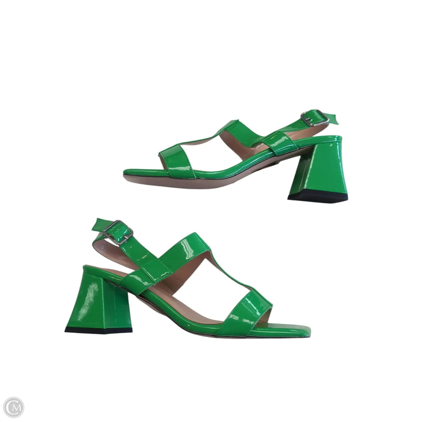 Sandals Heels Block By Clothes Mentor In Green, Size: 8.5