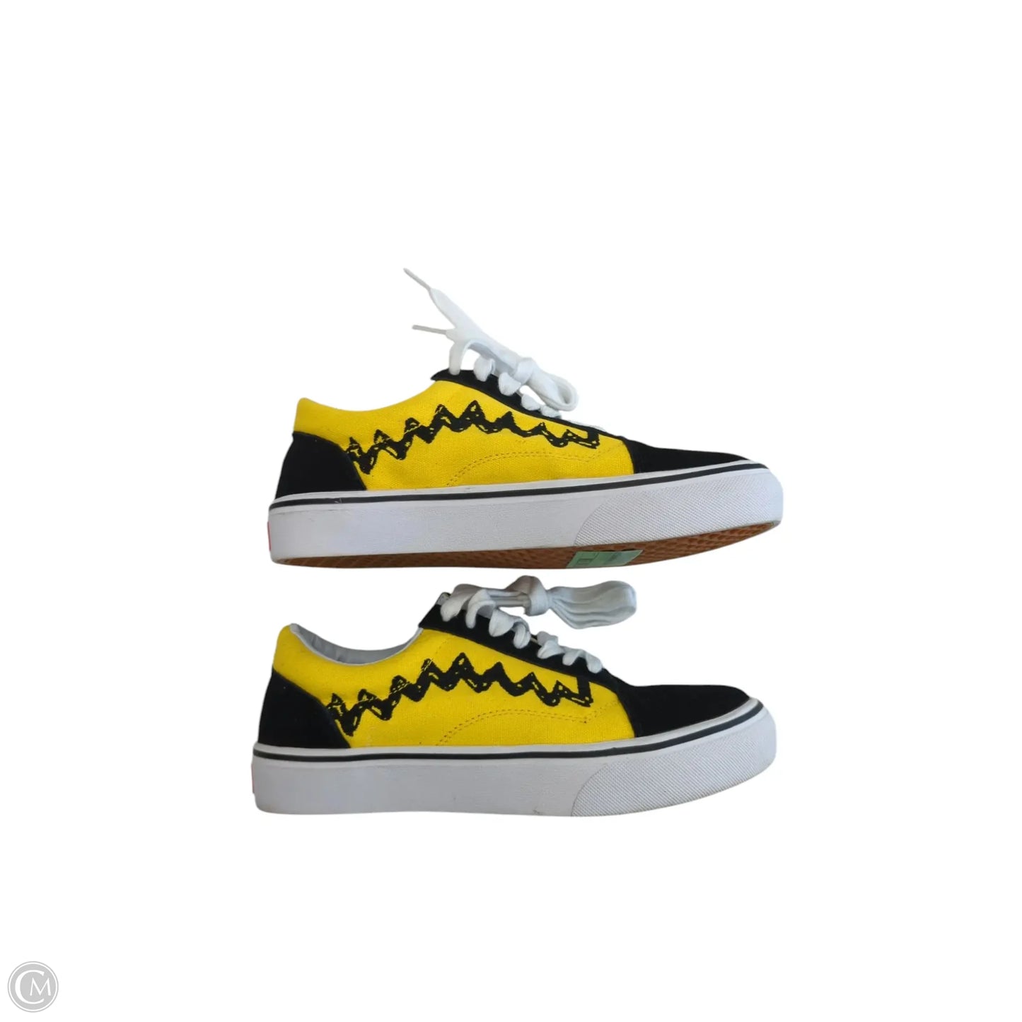 Shoes Athletic By Vans In Black & Yellow, Size: 7