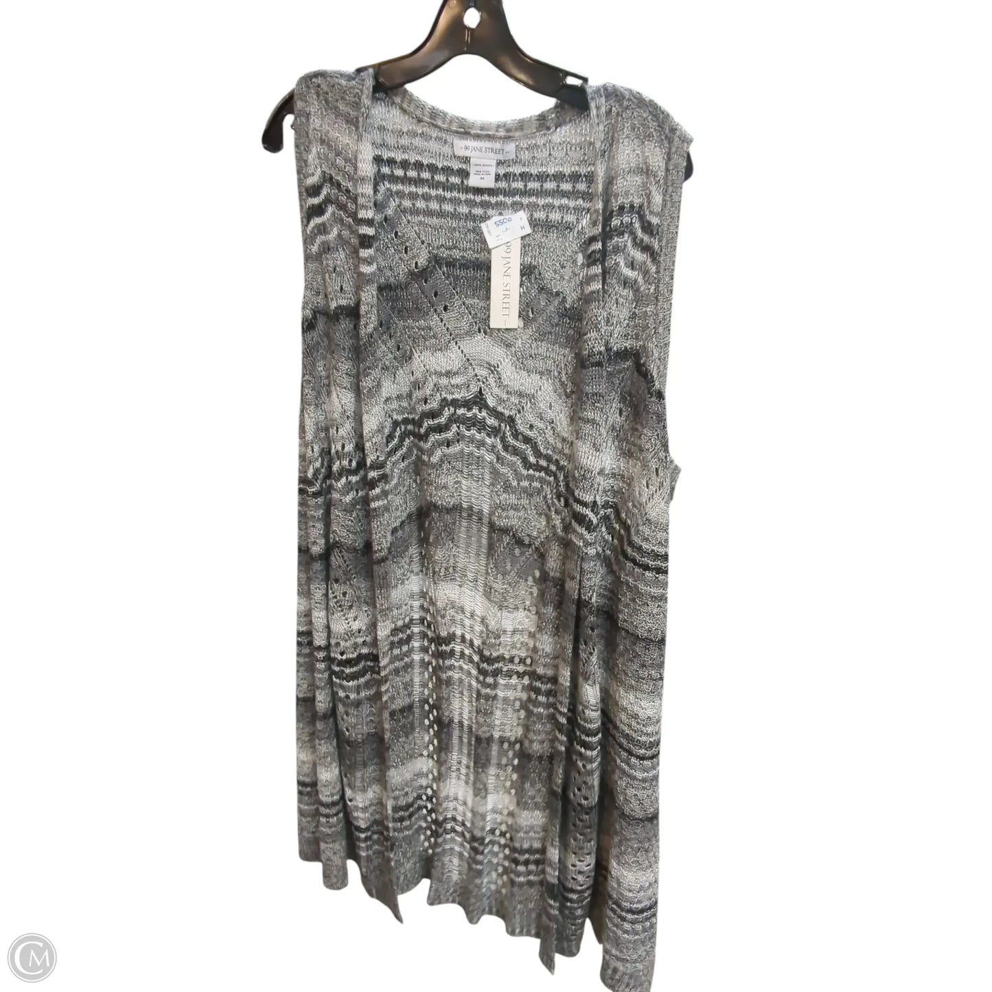 Cardigan By Clothes Mentor In Black & White, Size: 3x