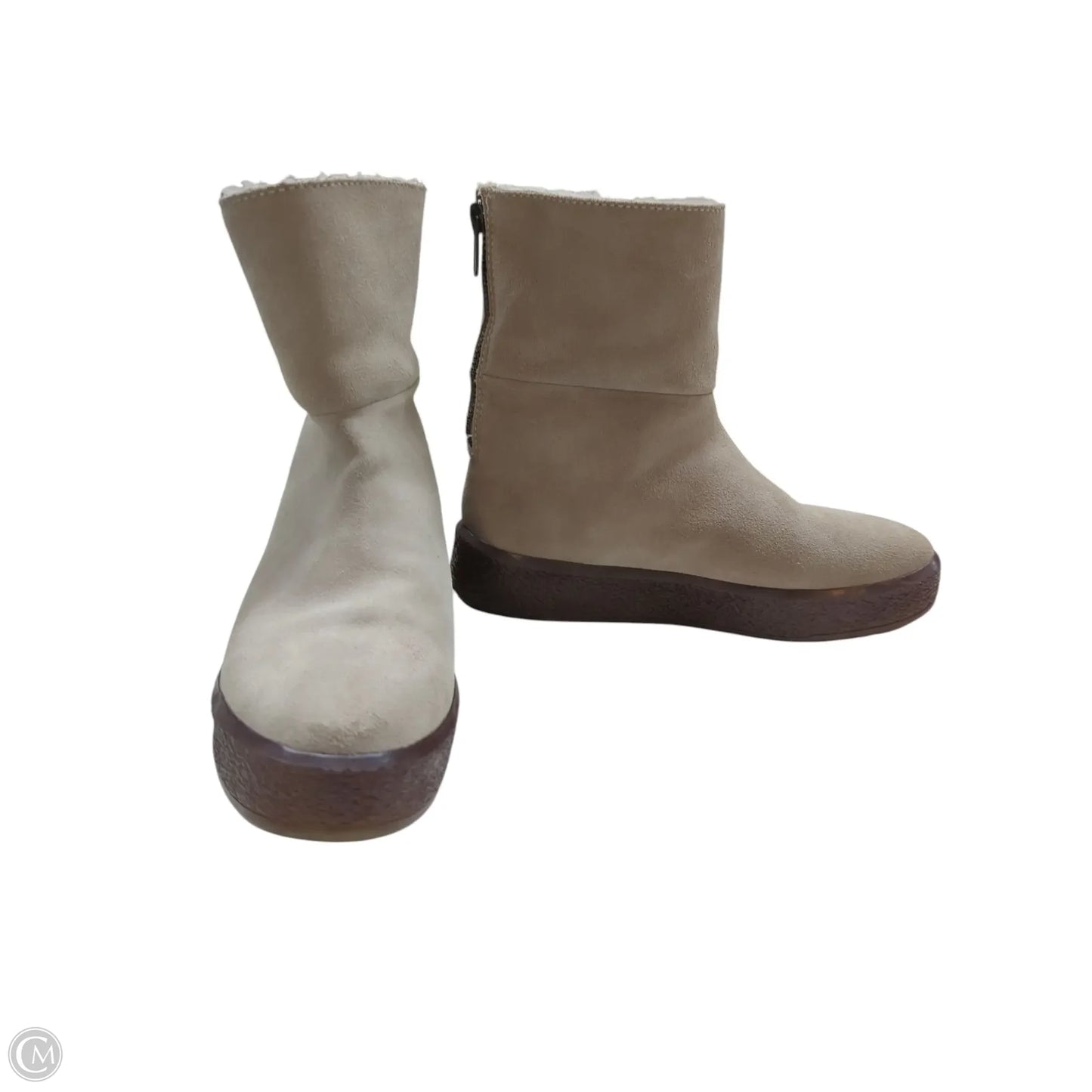 Boots Ankle Flats By Clothes Mentor In Grey, Size: 10