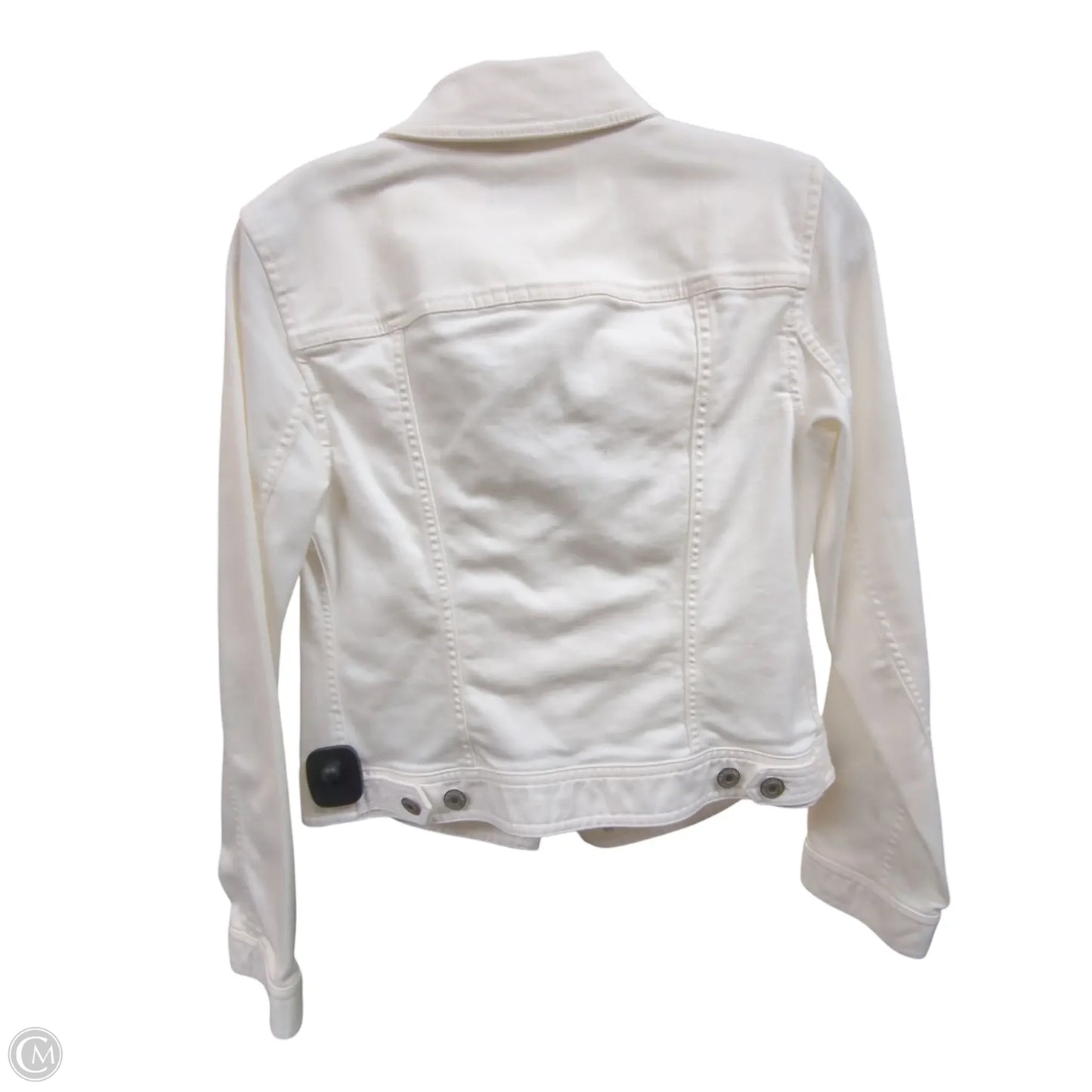 Jacket Denim By Talbots In White Denim, Size: Xs