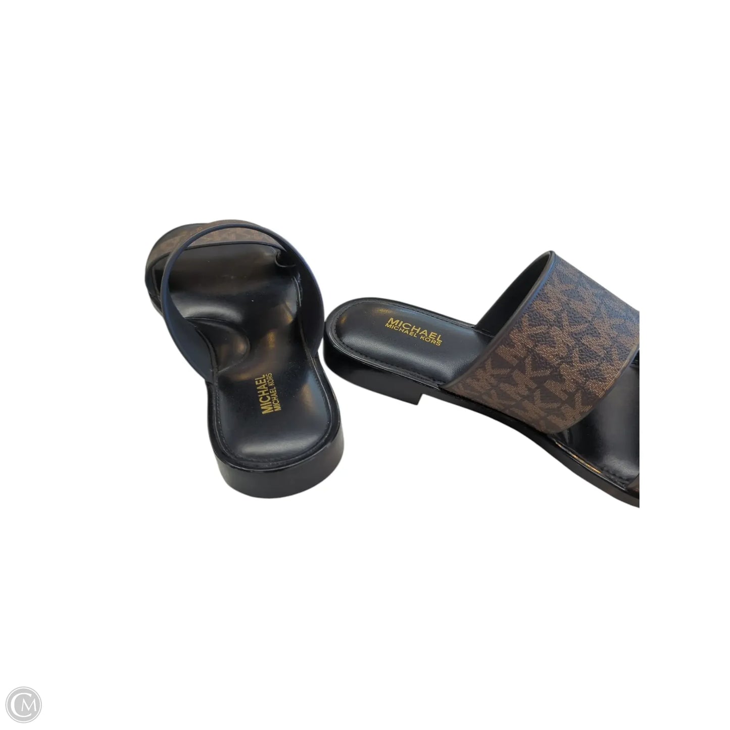 Sandals Flats By Michael By Michael Kors In Black & Brown, Size: 8