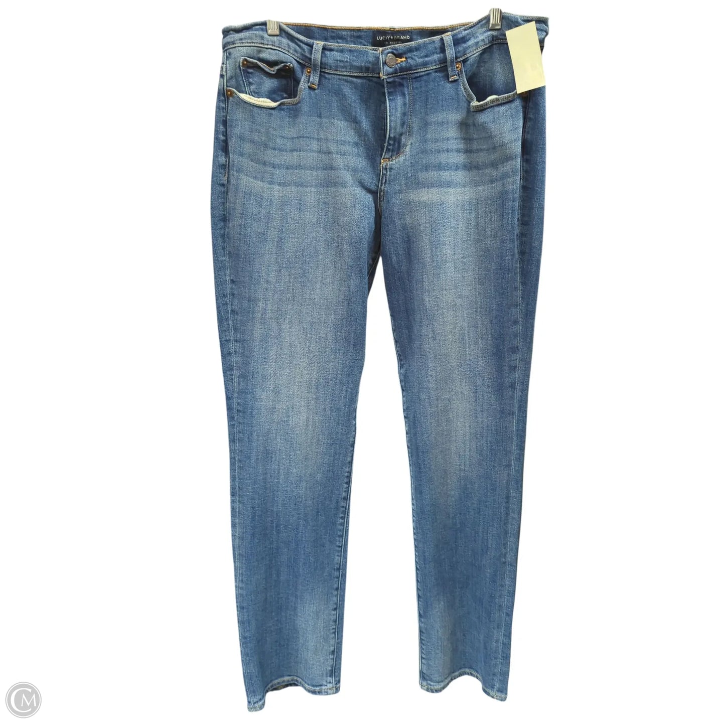 Jeans Straight By Lucky Brand In Blue Denim, Size: 14