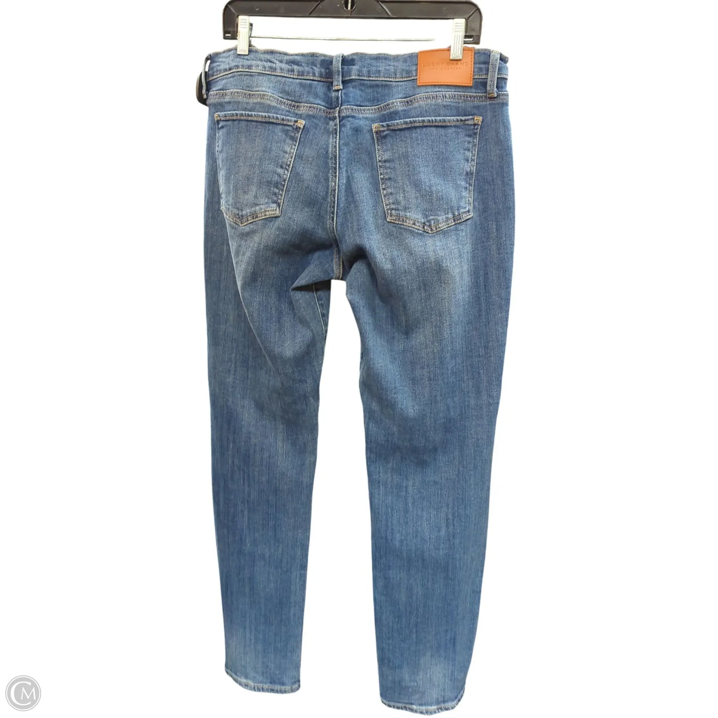 Jeans Straight By Lucky Brand In Blue Denim, Size: 14