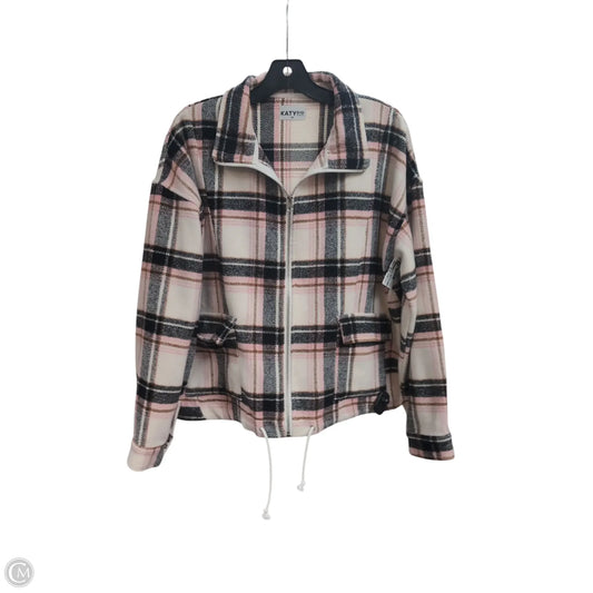 Jacket Fleece By Clothes Mentor In Plaid Pattern, Size: M