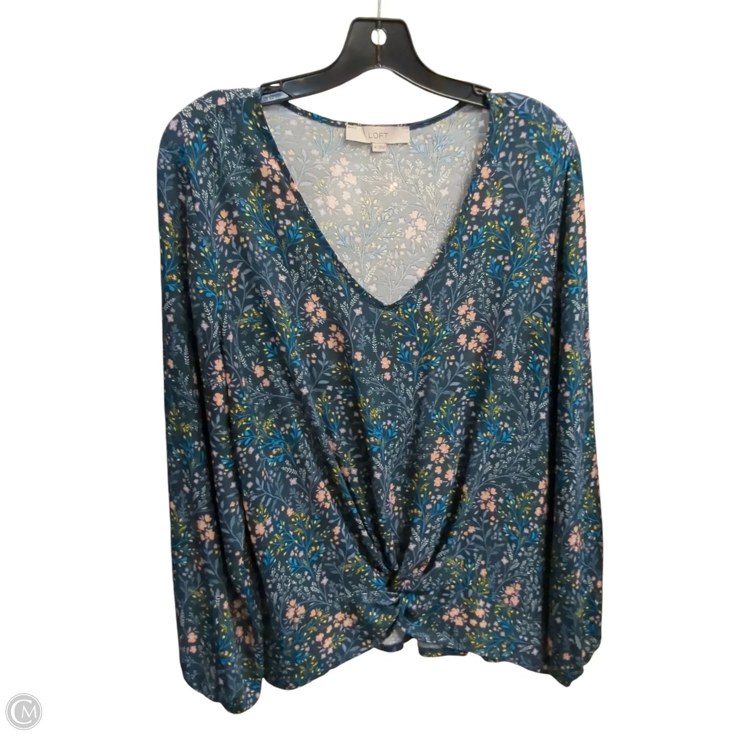 Top Long Sleeve By Loft In Teal, Size: M