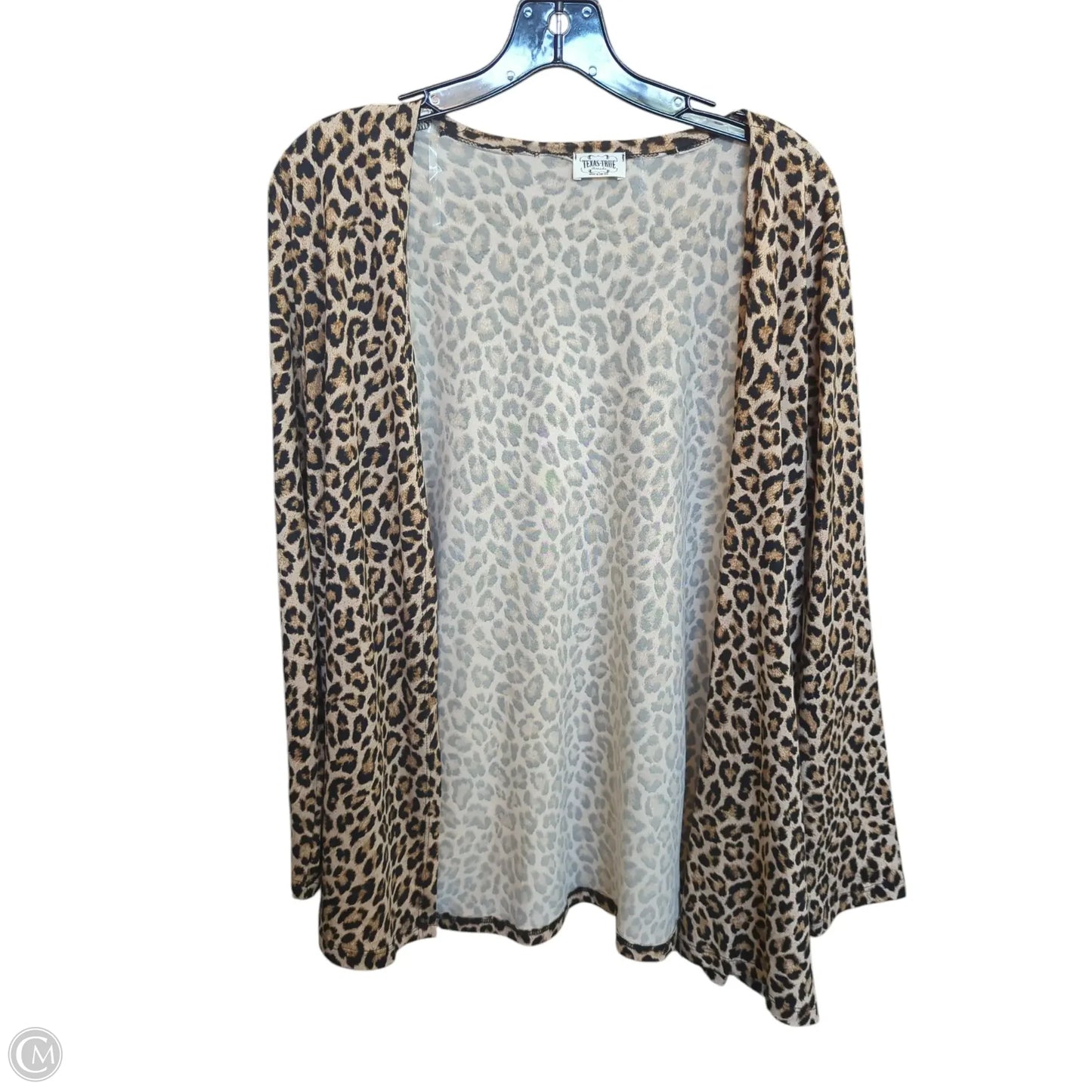 Cardigan By Texas True Threads In Leopard Print, Size: L