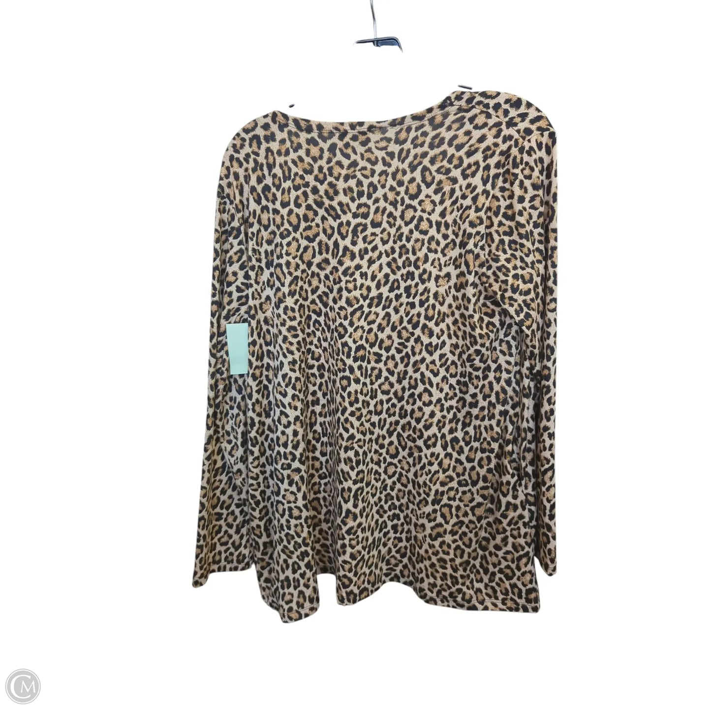 Cardigan By Texas True Threads In Leopard Print, Size: L
