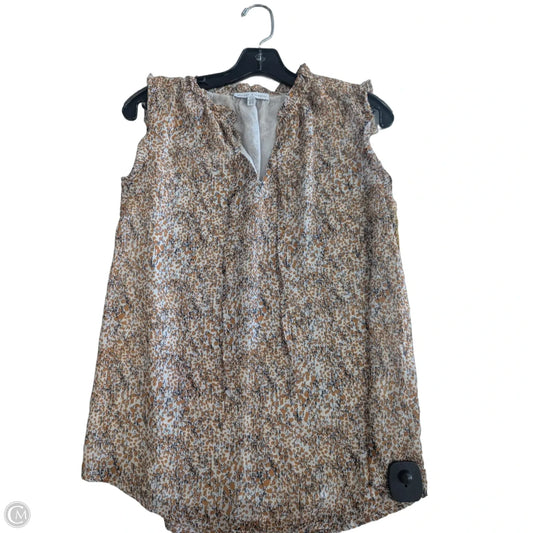 Top Sleeveless By Maison Damelie In Gold & White, Size: Xs