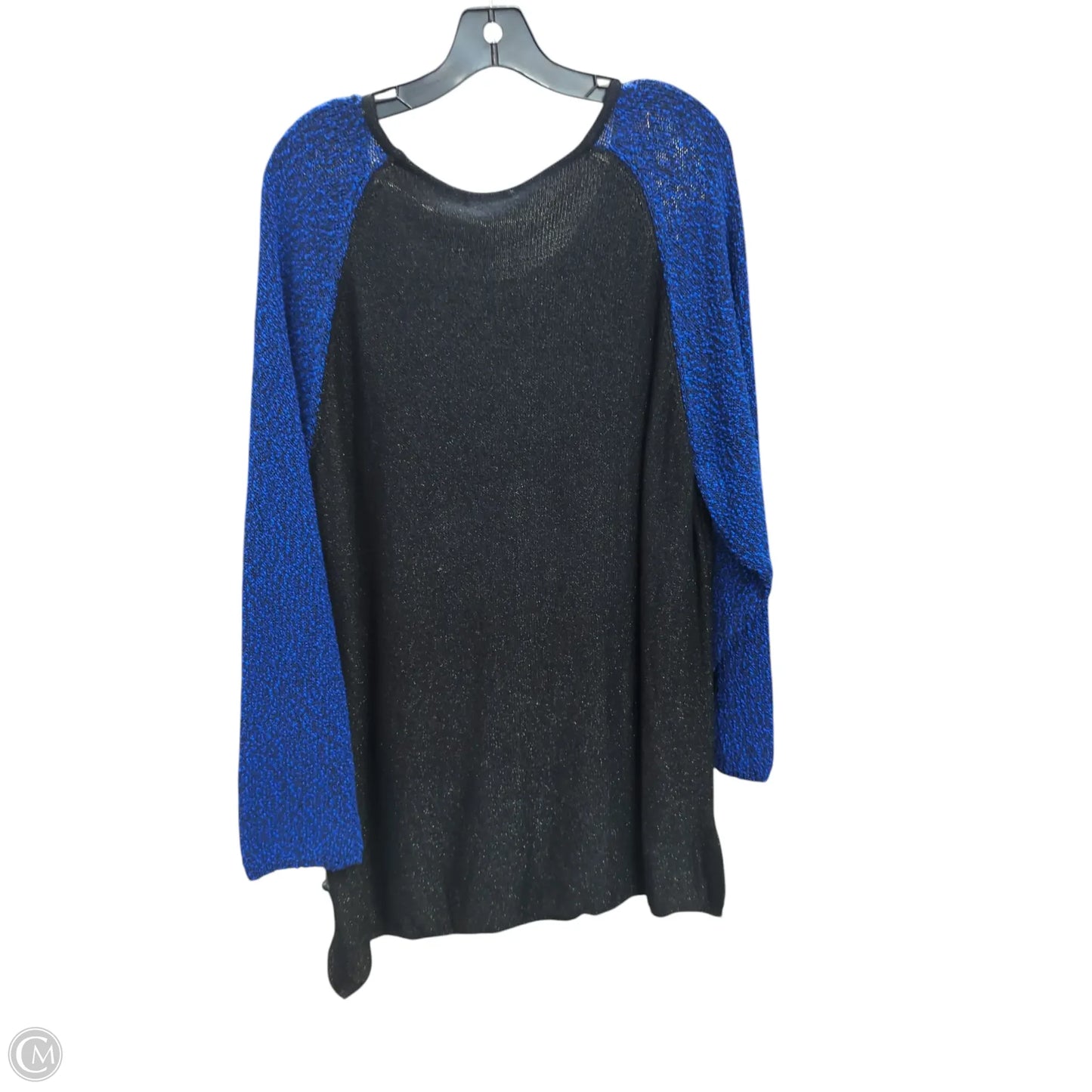 Sweater By Calvin Klein In Black & Blue, Size: 3x