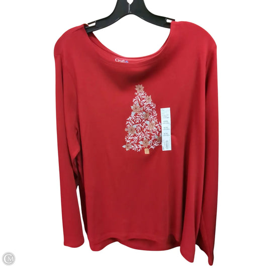 Top Long Sleeve By Croft And Barrow In Red, Size: Xxl