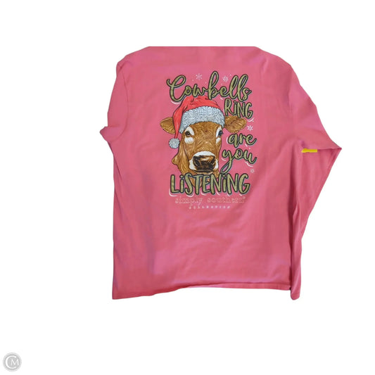 Top Long Sleeve Basic By Simply Southern In Pink, Size: Xl