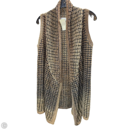 Vest Sweater By Clothes Mentor In Black & Brown, Size: L