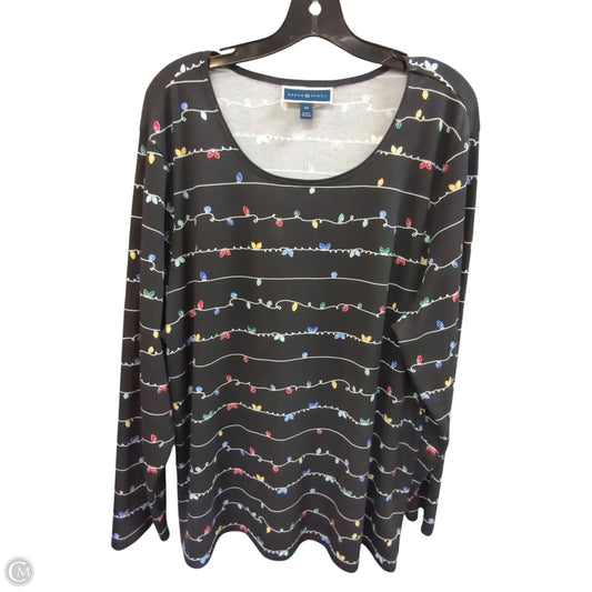 Top Long Sleeve By Karen Scott In Black, Size: 2x