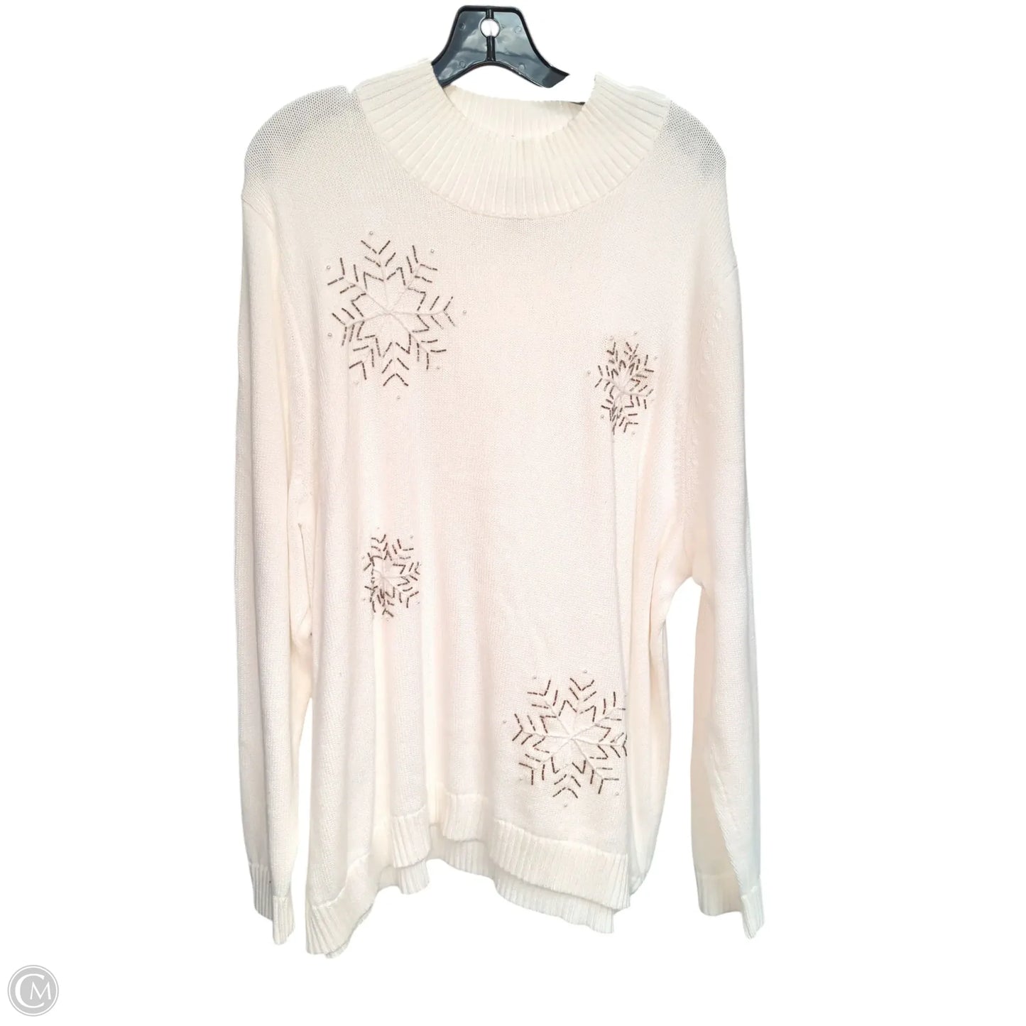 Sweater By Kim Rogers In White, Size: 3x