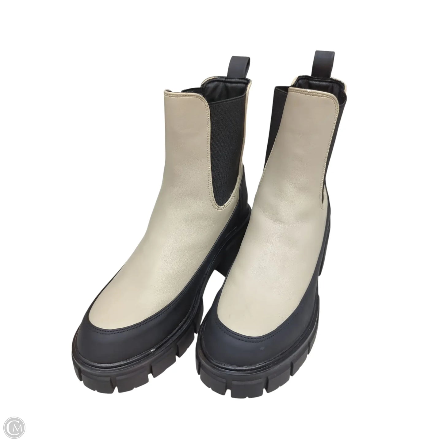 Boots Ankle Flats By Limelight In Black & Grey, Size: 9