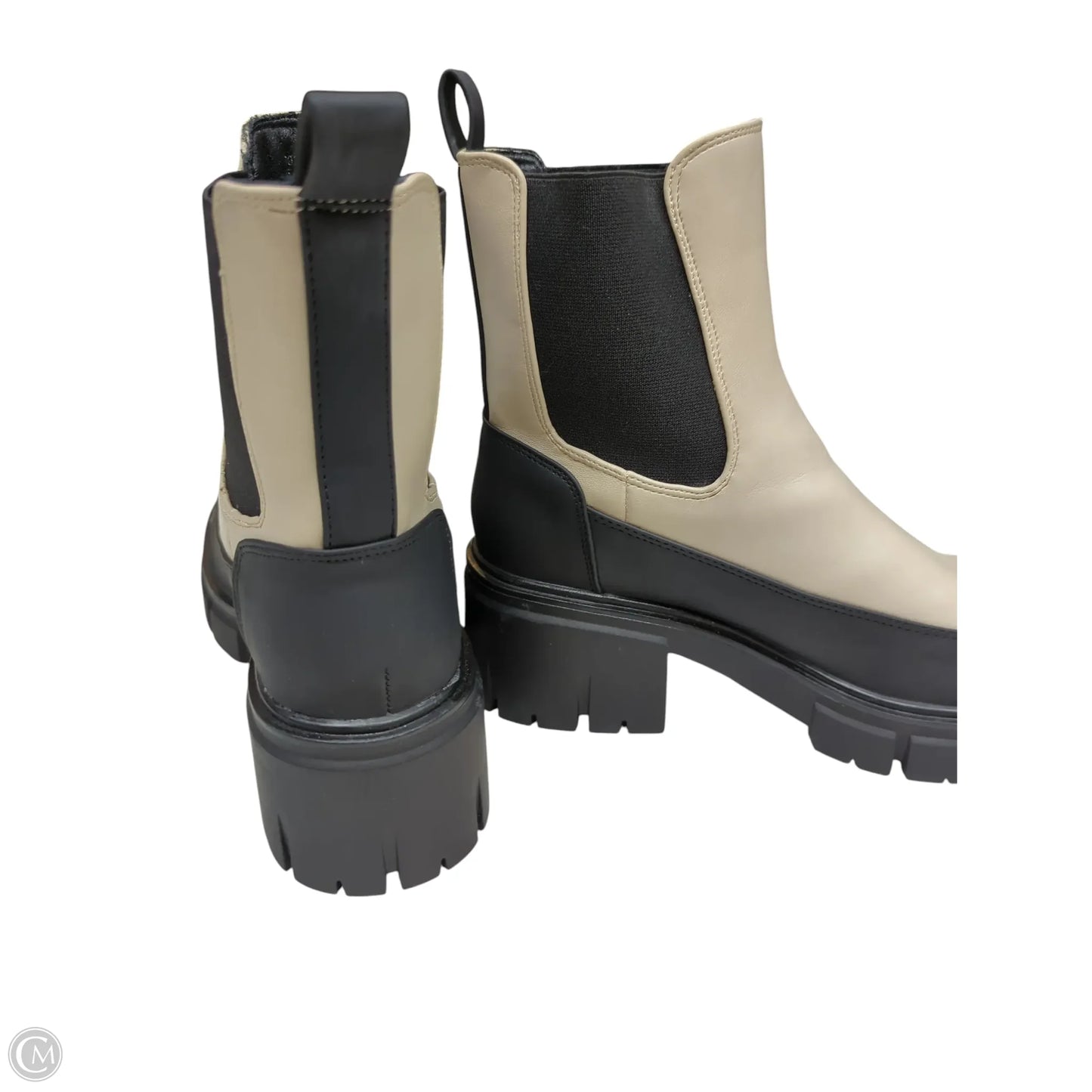 Boots Ankle Flats By Limelight In Black & Grey, Size: 9