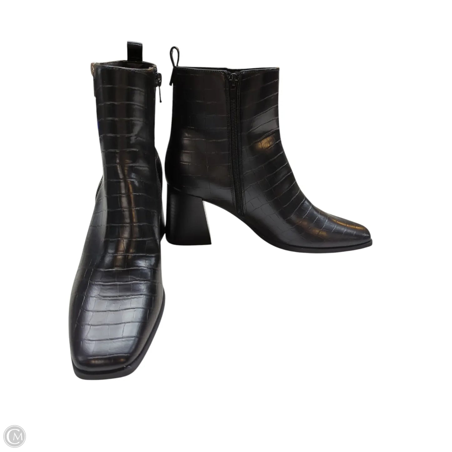 Boots Ankle Heels By Forever 21 In Black, Size: 10