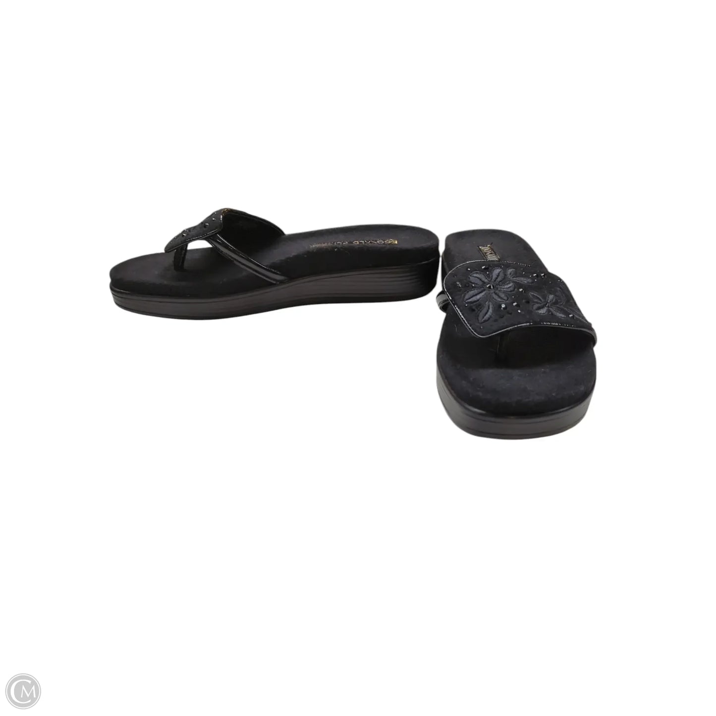 Sandals Flats By Donald Pliner In Black, Size: 9.5