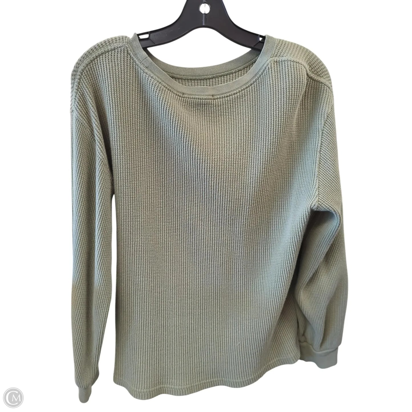 Top Long Sleeve By Vans In Green, Size: M