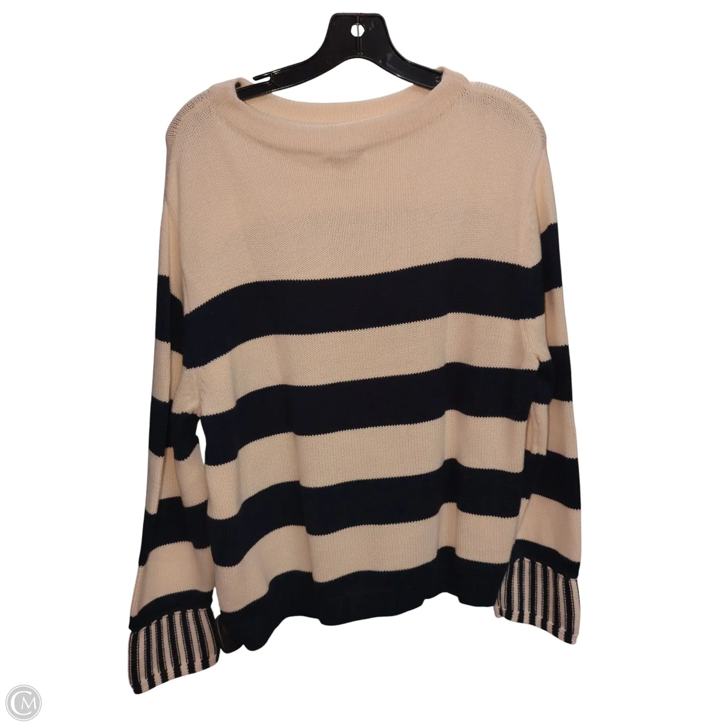 Sweater By Versona In Blue & Cream, Size: M