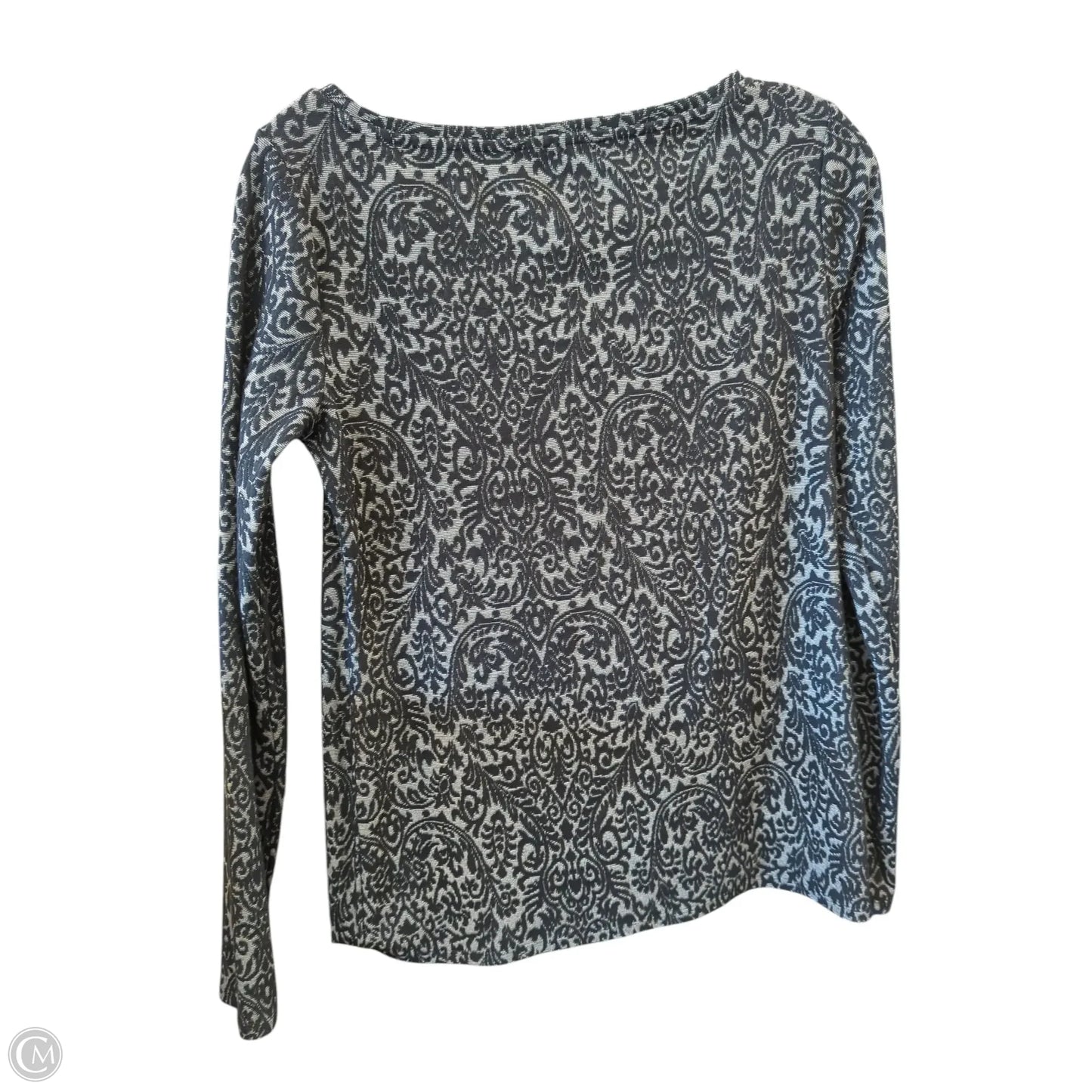 Top Long Sleeve By Loft In Black & Grey, Size: S