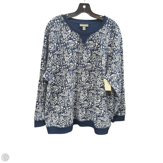 Sweatshirt Crewneck By Style And Company In Blue & White, Size: 2x