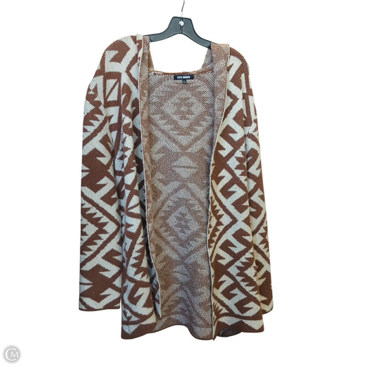 Cardigan By Steve Madden In Brown & Cream, Size: L