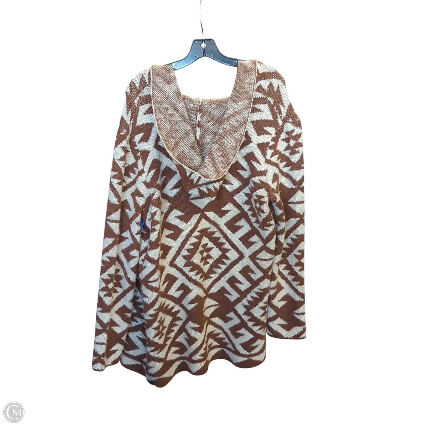 Cardigan By Steve Madden In Brown & Cream, Size: L